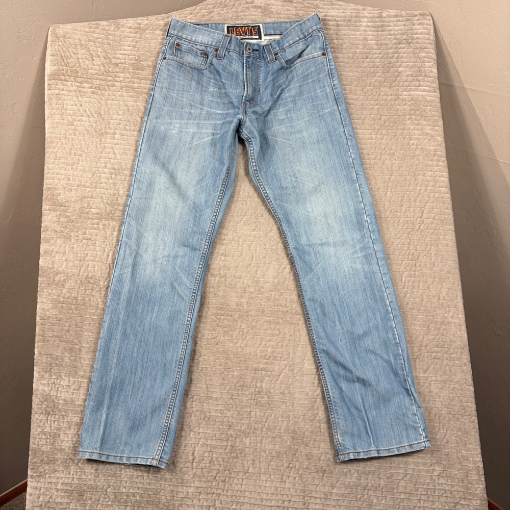 Levis 514 Slim Straight Jeans Mens 32x32 Light Wash Blue Denim Pants